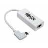 Tripp Lite USB C to Gigabit Adapter Converter USB 3.1 Gen 1 Right-Angle White 6in USB Type C to Ethernet Network Adapter