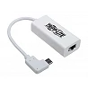 Tripp Lite USB C to Gigabit Adapter Converter USB 3.1 Gen 1 Right-Angle White 6in USB Type C to Ethernet Network Adapter