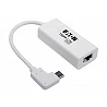 Tripp Lite USB C to Gigabit Adapter Converter USB 3.1 Gen 1 Right-Angle White 6in USB Type C to Ethernet Network Adapter