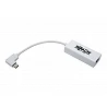 Tripp Lite USB C to Gigabit Adapter Converter USB 3.1 Gen 1 Right-Angle White 6in USB Type C to Ethernet Network Adapter