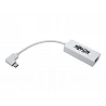 Tripp Lite USB C to Gigabit Adapter Converter USB 3.1 Gen 1 Right-Angle White 6in USB Type C to Ethernet Network Adapter