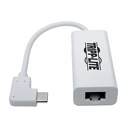 Tripp Lite USB C to Gigabit Adapter Converter USB 3.1 Gen 1 Right-Angle White 6in USB Type C to Ethernet Network Adapter