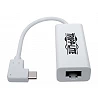 Tripp Lite USB C to Gigabit Adapter Converter USB 3.1 Gen 1 Right-Angle White 6in USB Type C to Ethernet Network Adapter