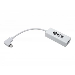 Tripp Lite USB C to Gigabit Adapter Converter USB 3.1 Gen 1 Right-Angle White 6in USB Type C to Ethernet Network Adapter