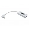 Tripp Lite USB C to Gigabit Adapter Converter USB 3.1 Gen 1 Right-Angle White 6in USB Type C to Ethernet Network Adapter