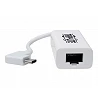 Tripp Lite USB C to Gigabit Adapter Converter USB 3.1 Gen 1 Right-Angle White 6in USB Type C to Ethernet Network Adapter