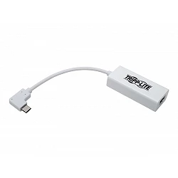 Tripp Lite USB C to Gigabit Adapter Converter USB 3.1 Gen 1 Right-Angle White 6in USB Type C to Ethernet Network Adapter