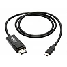 Tripp Lite USB C to DisplayPort Adapter Cable USB 3.1 Gen 1 Locking 4K USB Type-C to DP, USB C to DP, 3ft