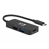 Tripp Lite USB C Multiport Adapter - HDMI 4K @ 60 Hz, 4:4:4, HDR, USB-A, USB-C PD 3.0 Charging (100W), Black