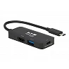 Tripp Lite USB C Multiport Adapter - HDMI 4K @ 60 Hz, 4:4:4, HDR, USB-A, USB-C PD 3.0 Charging (100W), Black