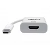 Tripp Lite USB C to HDMI 4K Adapter Converter USB Type C 3.1 Thunderbolt 3 Compatible M/F White 6in