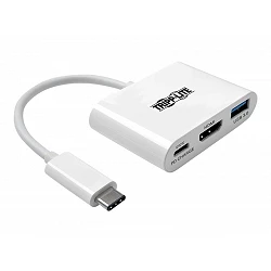 Tripp Lite USB C to HDMI Multiport Video Adapter Converter 1080p w/ USB-A Hub & USB-C PD Charging, Thunderbolt 3 Compati