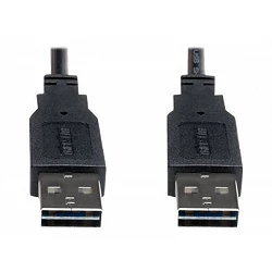 Eaton Tripp Lite Series Universal Reversible USB 2.0 Cable (Reversible A to Reversible A M/M), 3 ft. (0.91 m)